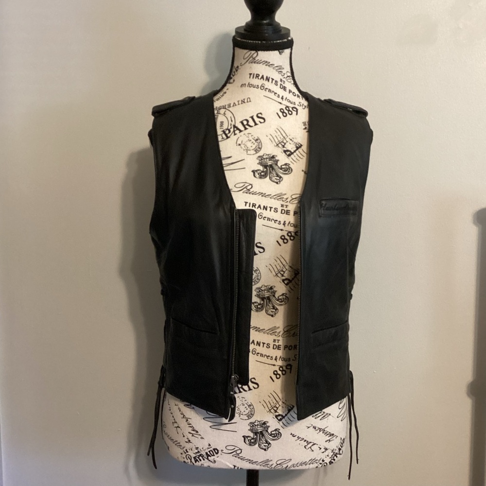 Harley-Davidson Black Leather Vest - Picture 9 of 12